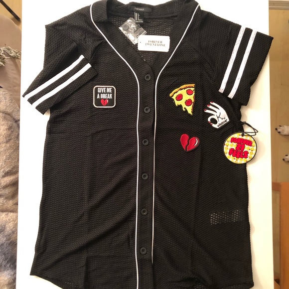 Forever 21 black blouse jersey see through - Picture 3 of 9